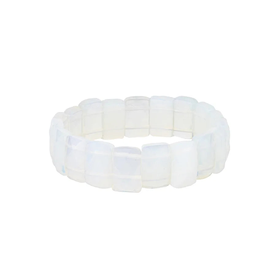 Fashion natural stone crystal rectangular cut square poker bracelet semi-precious stone agate bracelet