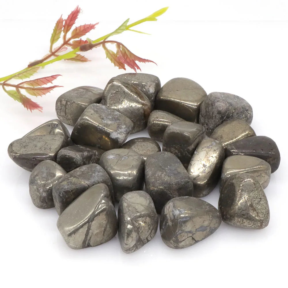 Tumbled Stone Natural Gems Iron Pyrite Reiki Healing Crystal Energy Specimen Irregular Stone Rock Bulk Home Aquarium Decoration