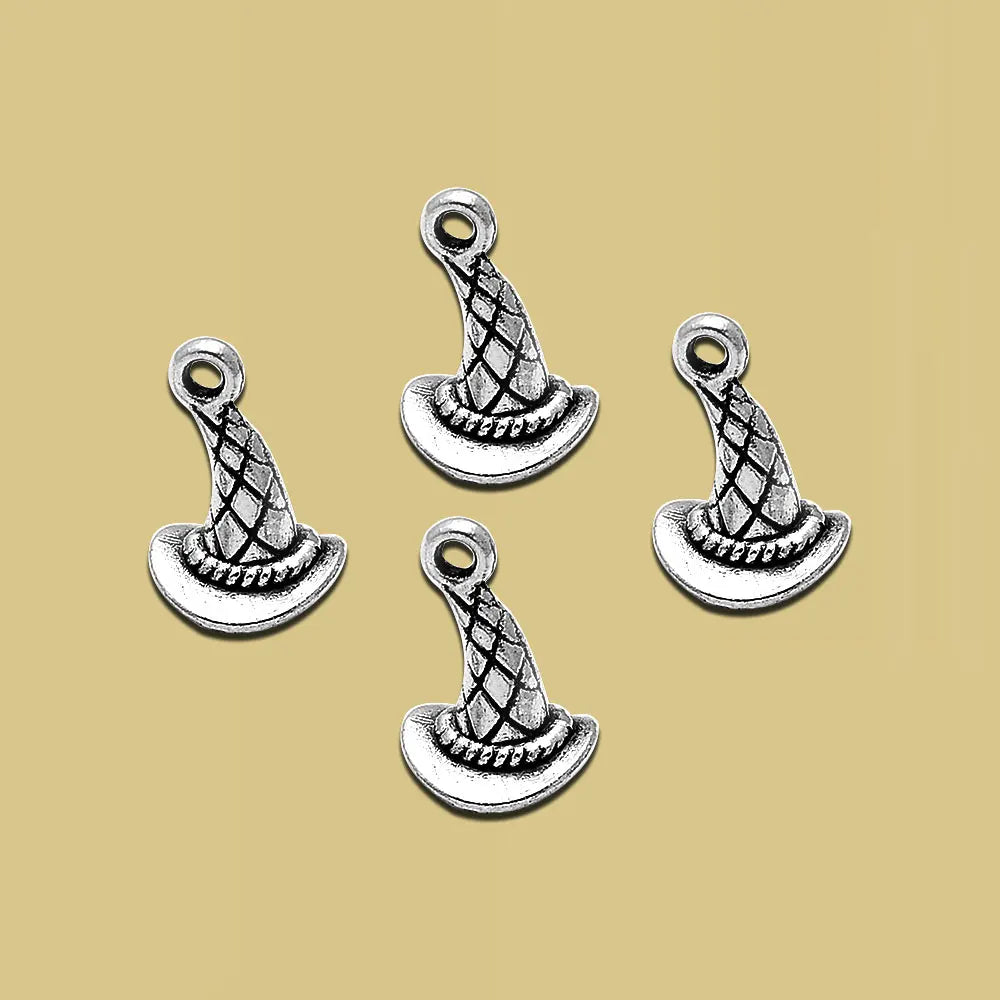 10/20pcs/lots Halloween Gothic 3D Wizard Witch Hat Cauldron Charms Pendants For Diy Jewelry Making Findings Supplies Accessories