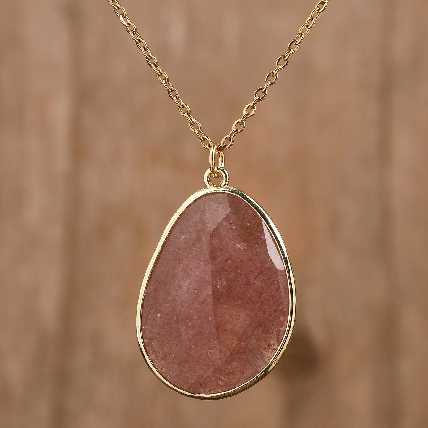 Classic Natural Gemstone Labradorite Amethyst Rose Quartz Healing Crystal Necklace Pendant Chokers Gift to Lady Women