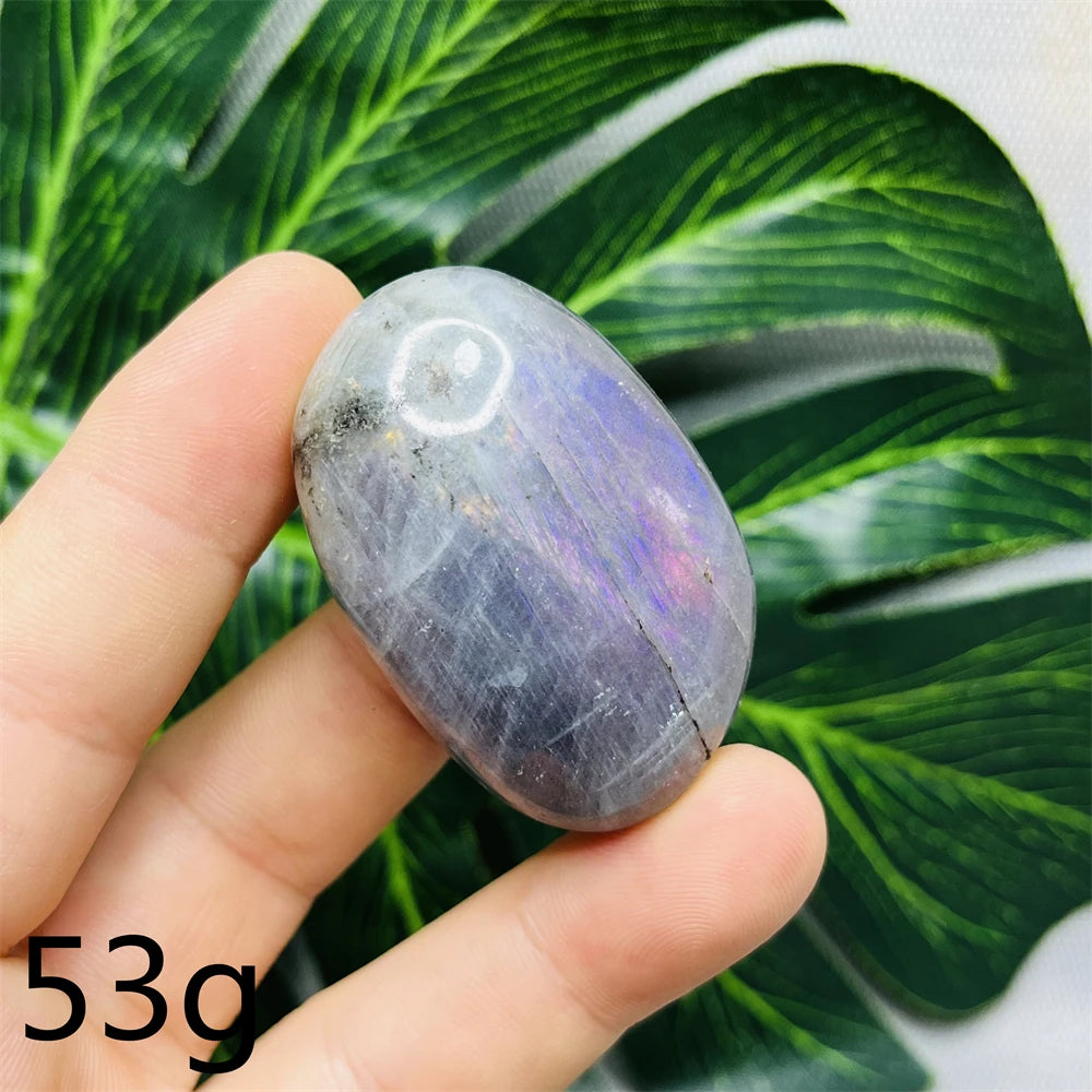 Natural Gemstone Purple Labradorite Palm  Double-sided Glitter Home Decor Holiday Gift Witchcraft Altar Crystal Stone Healing