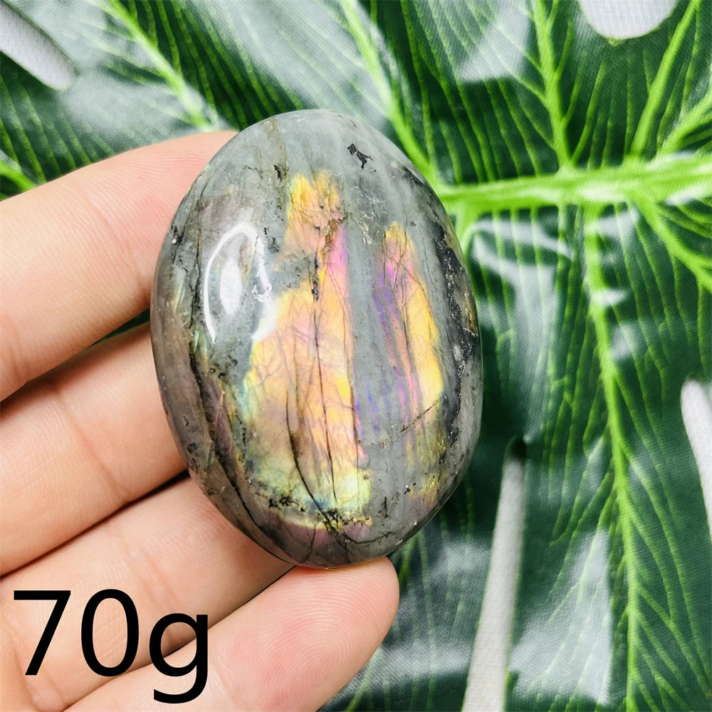 Natural Gemstone Purple Labradorite Palm  Double-sided Glitter Home Decor Holiday Gift Witchcraft Altar Crystal Stone Healing