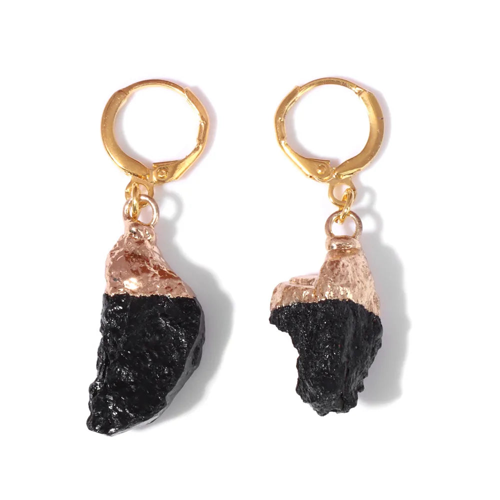 Natural Irregular Raw Stone Earrings Amethysts Apatite Lapis Quartz Stones Earring for Women Luxury Quality Jewelry Girls Gift