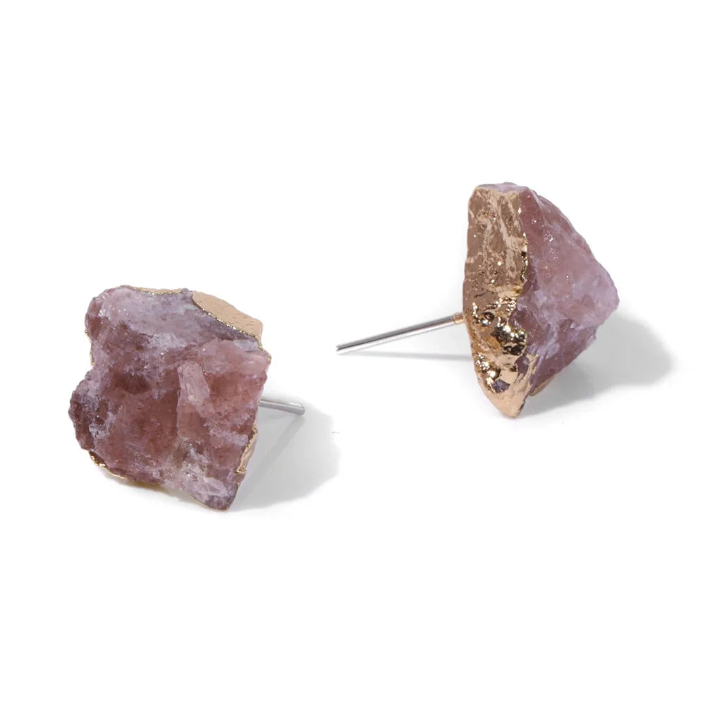 Natural Irregular Raw Stone Earrings Amethysts Apatite Lapis Quartz Stones Earring for Women Luxury Quality Jewelry Girls Gift