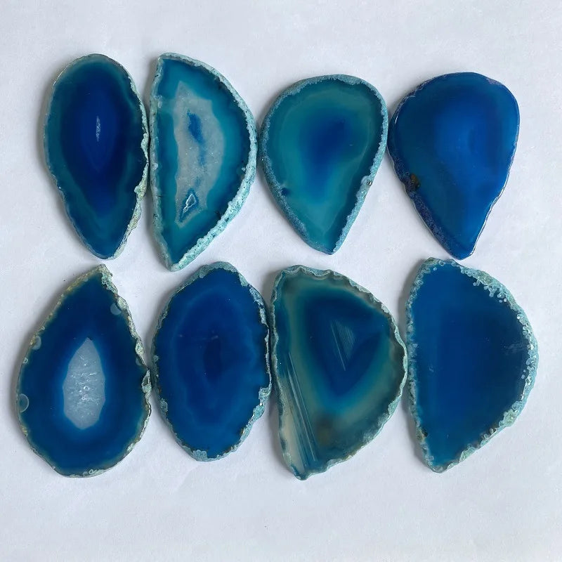 Natural Agate Geode Polished Irregular Crystal Slice Stone DIY Pendant Mineral Home Decoration Healing Crystal Stone Slice Gifts
