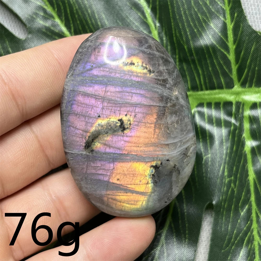 Natural Gemstone Purple Labradorite Palm  Double-sided Glitter Home Decor Holiday Gift Witchcraft Altar Crystal Stone Healing