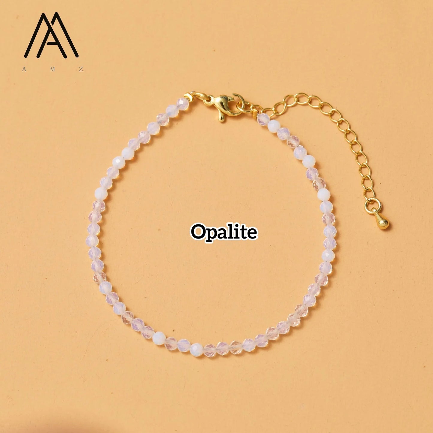 Minimalist Bracelets Natural Crystal Faceted Gemstone 2-3mm Beads Boho Jewelry Stainless Steel Chain Bracelet Friendship Gifts
