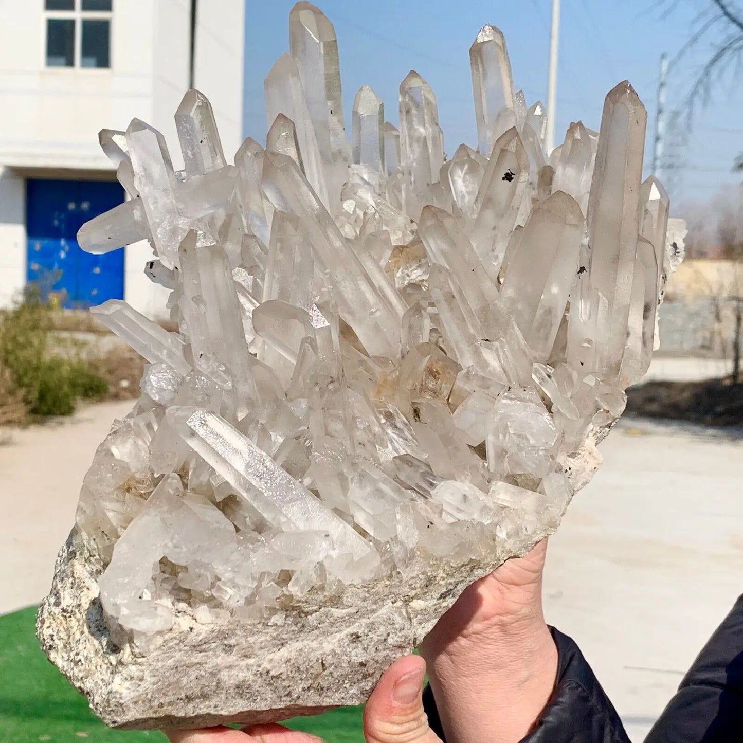 Natural Rare White Quartz Crystal Cluster Mineral Specimen Healing