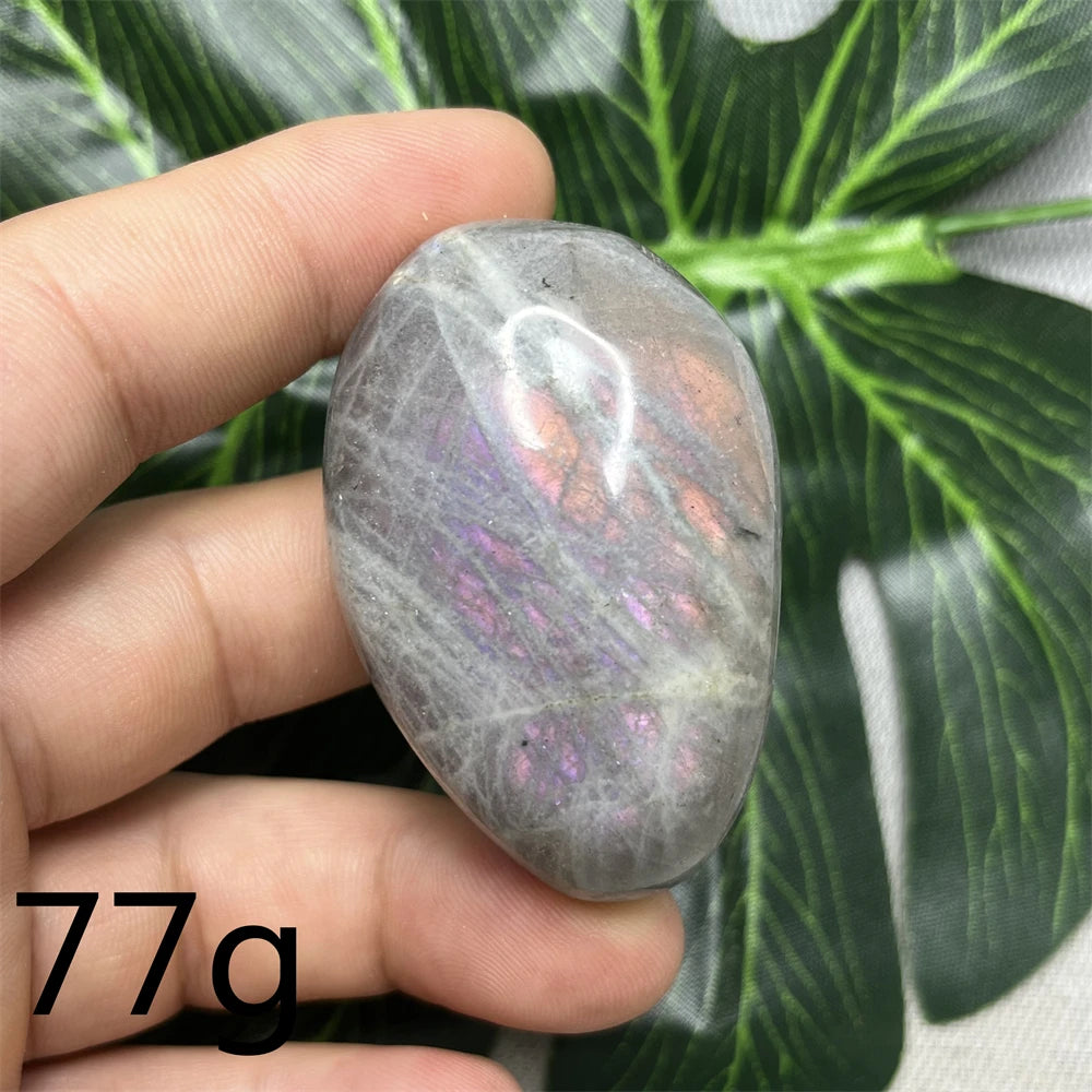 Natural Gemstone Purple Labradorite Palm  Double-sided Glitter Home Decor Holiday Gift Witchcraft Altar Crystal Stone Healing