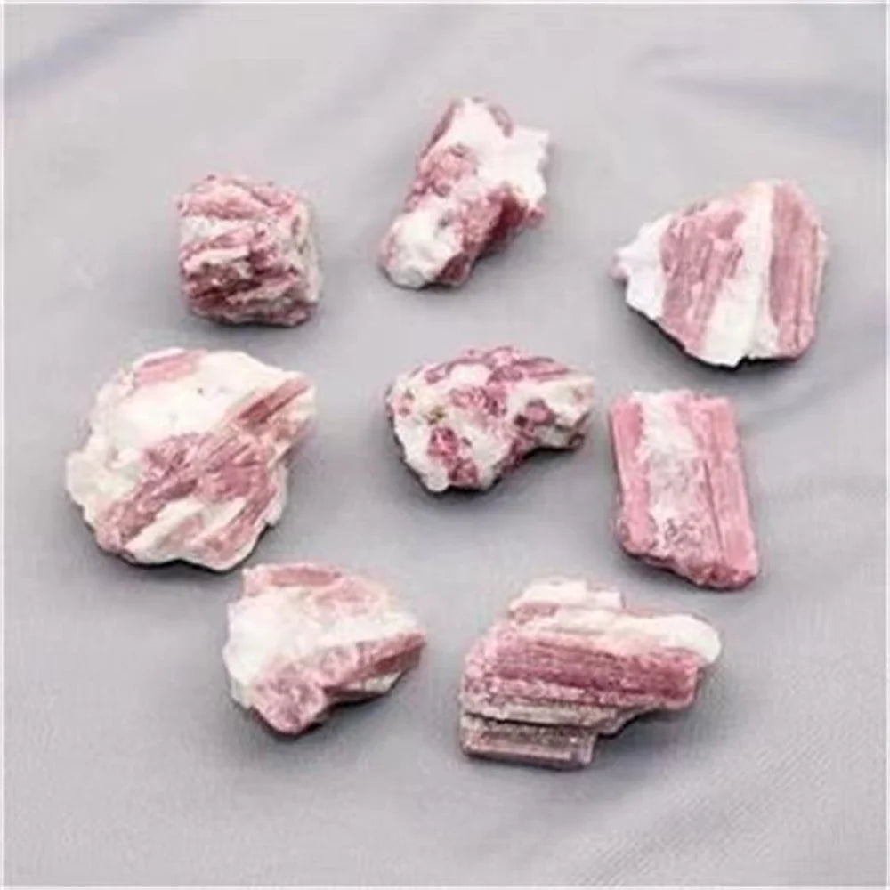Wholesale Pink Plum Blossom Tourmaline Irregular Rough Raw Stones Natural Crystals Minerals  Decoration Gemstones  Gift