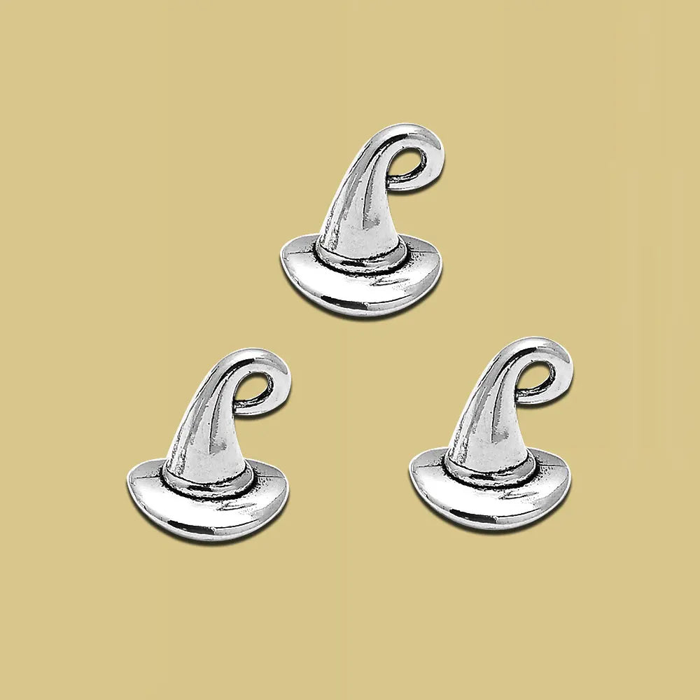 10/20pcs/lots Halloween Gothic 3D Wizard Witch Hat Cauldron Charms Pendants For Diy Jewelry Making Findings Supplies Accessories