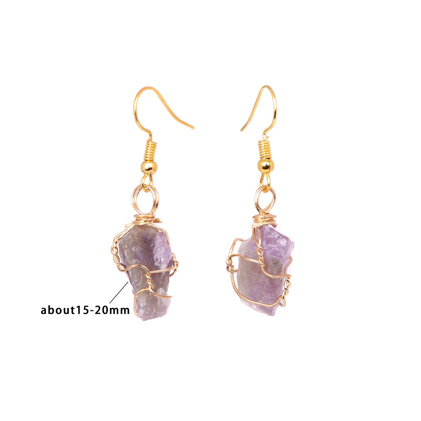 Natural Irregular Raw Stone Earrings Amethysts Apatite Lapis Quartz Stones Earring for Women Luxury Quality Jewelry Girls Gift