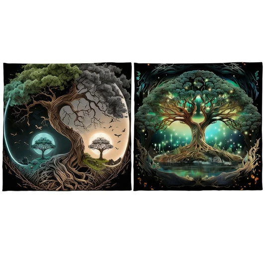Trees Of Life Altars Cloth Tarots Cards Tablecloth Divinations Cards Table Cloth Square Tapestry Witchcrafts Supply