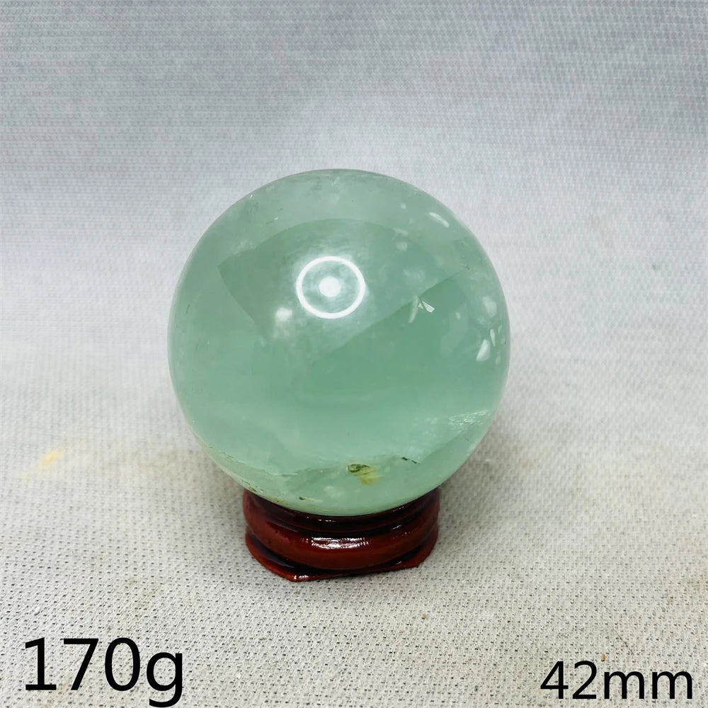 Natural Gem Ball Green Fluorite Rainbow Crystal Home Room Feng Shui Decoration Witchcraft Altar Supplie Energy Spiritual Healing