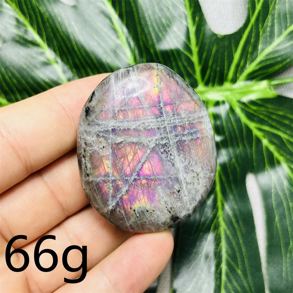 Natural Gemstone Purple Labradorite Palm  Double-sided Glitter Home Decor Holiday Gift Witchcraft Altar Crystal Stone Healing