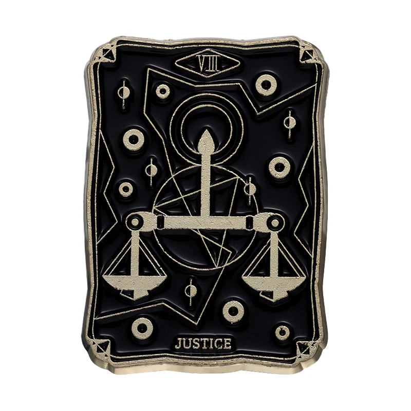 Black Tarot Enamel Pins Custom Sun Moon Stars Dark Witch Brooches Lapel Badges Punk Gothic Jewelry Gift for Friends