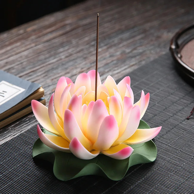 Zen Ceramic Censer Handicrafts Home Ornaments Water Lily Incense Burner Lotus Incense Stick Holder