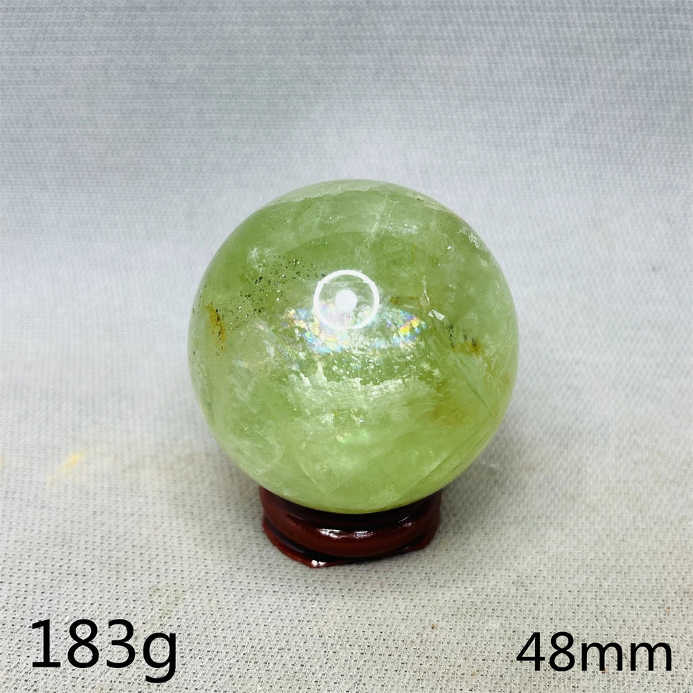Natural Gem Ball Green Fluorite Rainbow Crystal Home Room Feng Shui Decoration Witchcraft Altar Supplie Energy Spiritual Healing