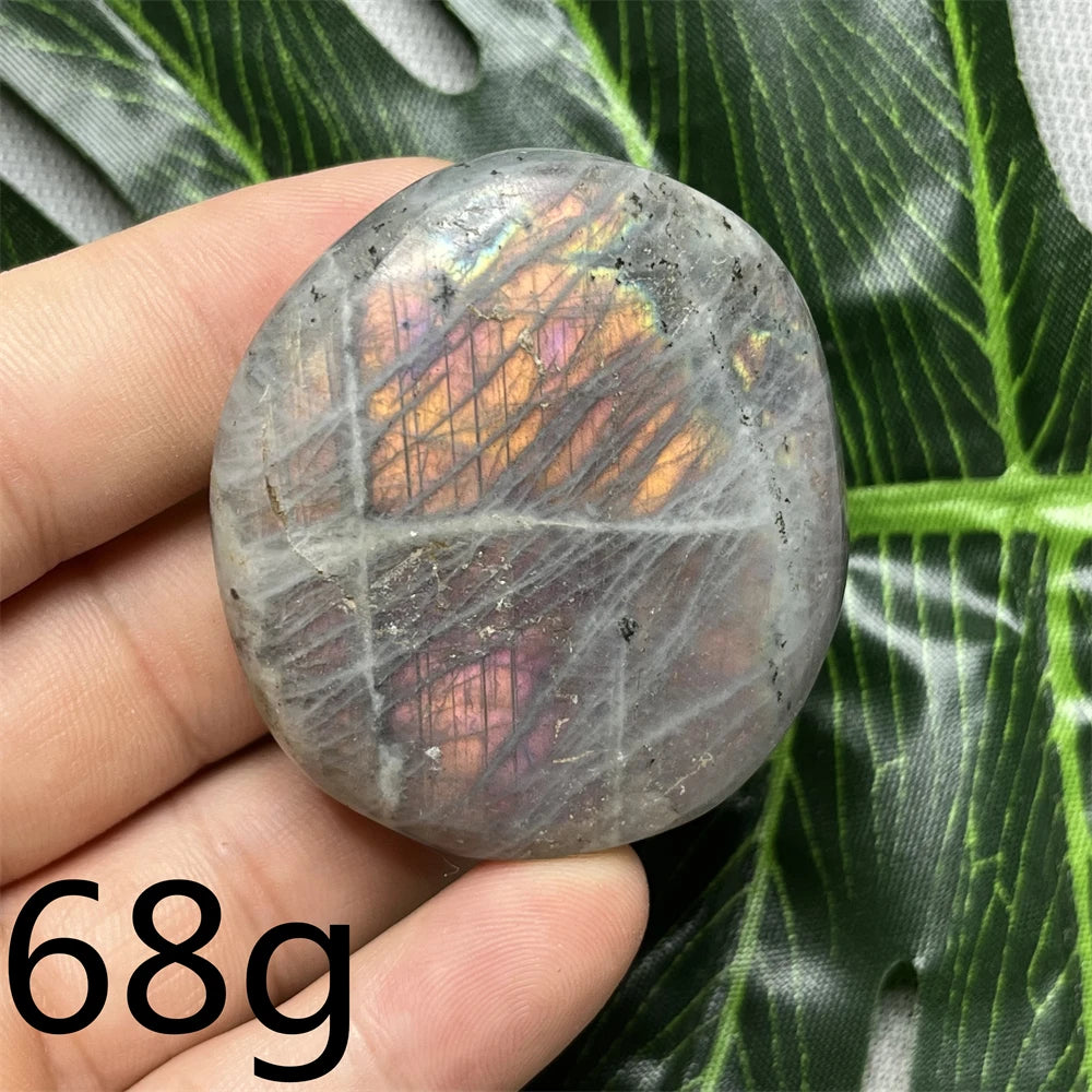 Natural Gemstone Purple Labradorite Palm  Double-sided Glitter Home Decor Holiday Gift Witchcraft Altar Crystal Stone Healing
