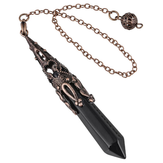 Reiki Natural Stone Crystals Pendulum for Divination  Amethysts Black Obsidian Pendant Healing Point Quartz Spiritual  Pendulos