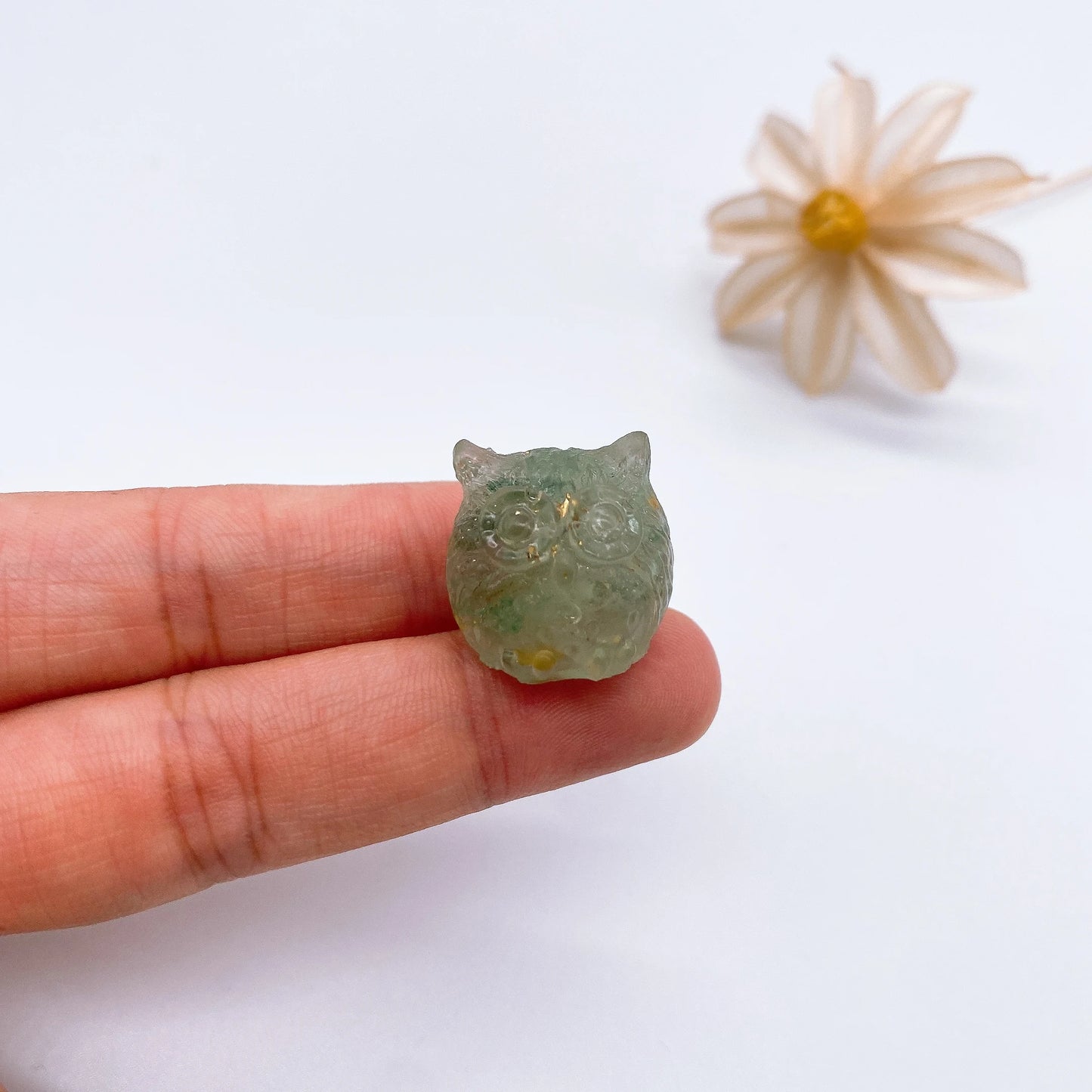 Mini Owl Decorations Natural Crushed Crystal Stone Epoxy Resin Exquisite Desk Ornaments Home Decoration Children Gift