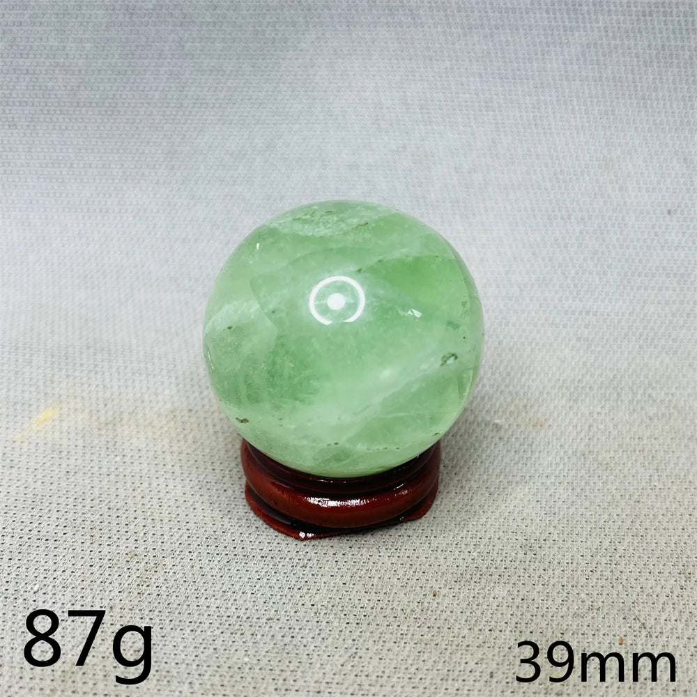 Natural Gem Ball Green Fluorite Rainbow Crystal Home Room Feng Shui Decoration Witchcraft Altar Supplie Energy Spiritual Healing