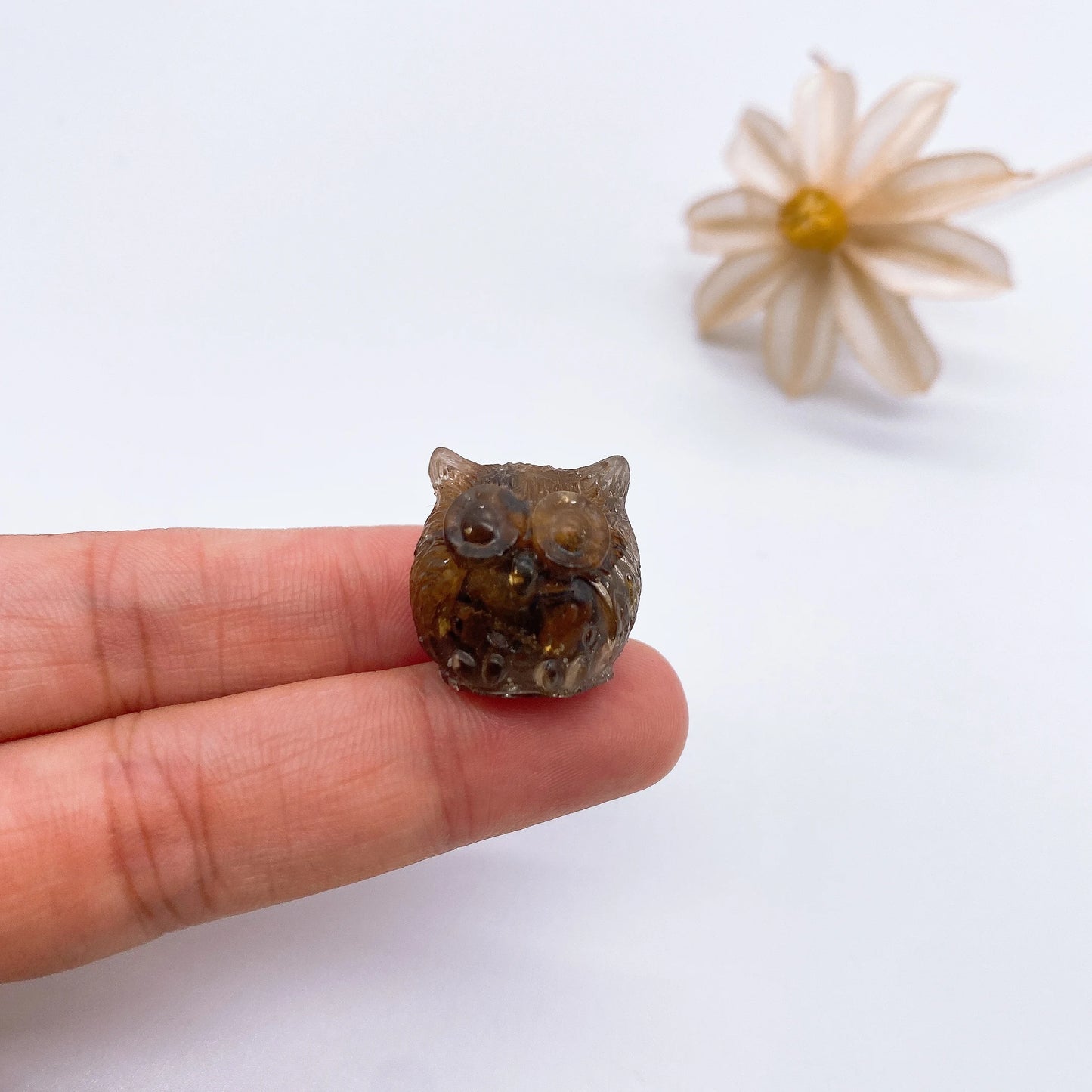 Mini Owl Decorations Natural Crushed Crystal Stone Epoxy Resin Exquisite Desk Ornaments Home Decoration Children Gift