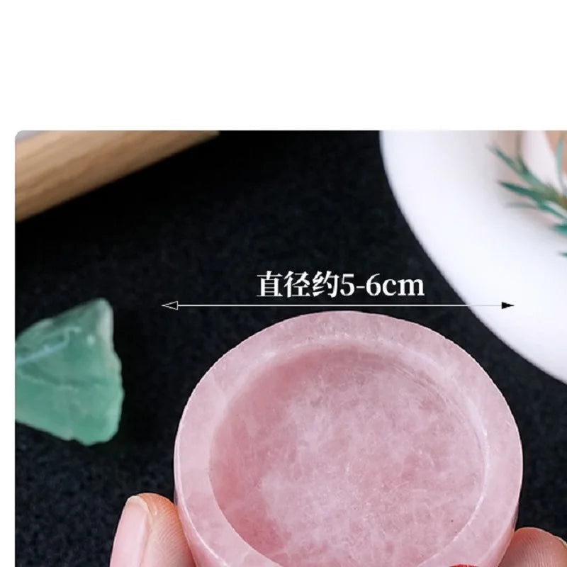 Natural Crystal Candle Holder Pink Quartz Candle Stick Aromatherapy Candles Altar Props Energy Witchcraft supplies On Board