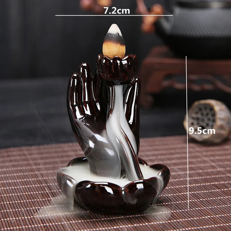 Waterfall Incense Burner Ceramic Incense Holder Handmade Creative Ceramic Backflow Incense Burner Decor In Home Teahouse FU