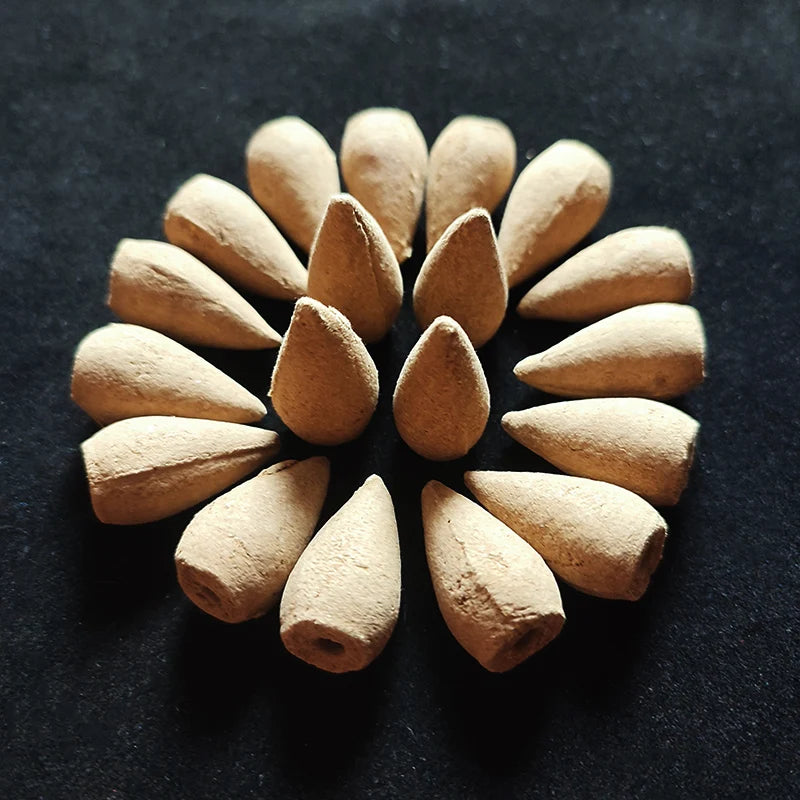 FY 20Pcs/Bag 2.7cm Natural Cone Fragrance Reflux Tower Incense for Backflow Burner Yoga Meditation Aromatherapy Home Fragrance