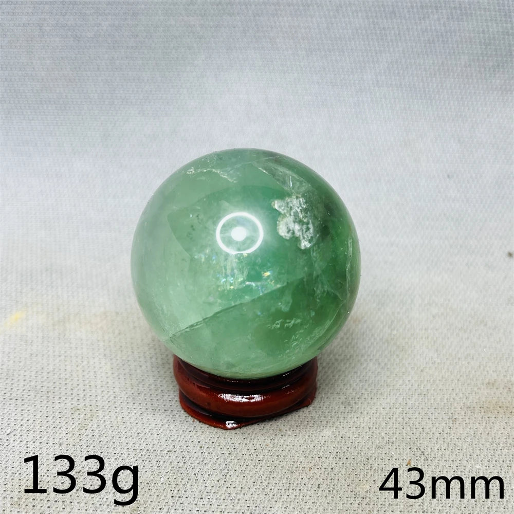 Natural Gem Ball Green Fluorite Rainbow Crystal Home Room Feng Shui Decoration Witchcraft Altar Supplie Energy Spiritual Healing
