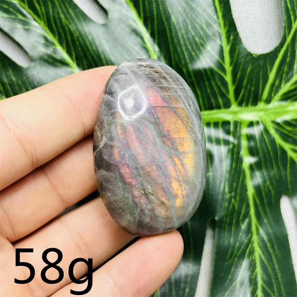 Natural Gemstone Purple Labradorite Palm  Double-sided Glitter Home Decor Holiday Gift Witchcraft Altar Crystal Stone Healing