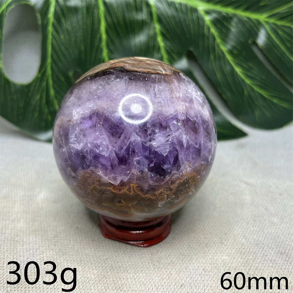 Brazil Natural Gemstone Ball Amethyst Agate Rainbow Crystal Home Room Decoration Gift Witchcraft Altar Prayer Spiritual Healing