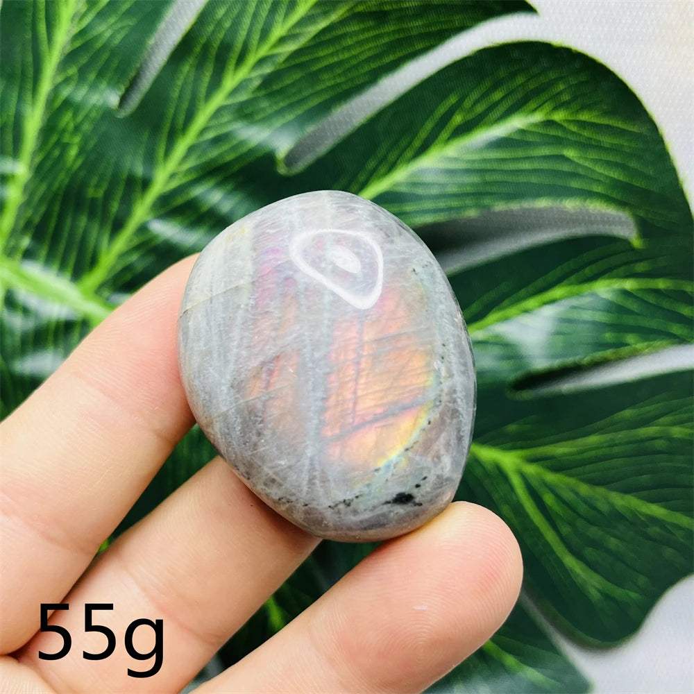 Natural Gemstone Purple Labradorite Palm  Double-sided Glitter Home Decor Holiday Gift Witchcraft Altar Crystal Stone Healing