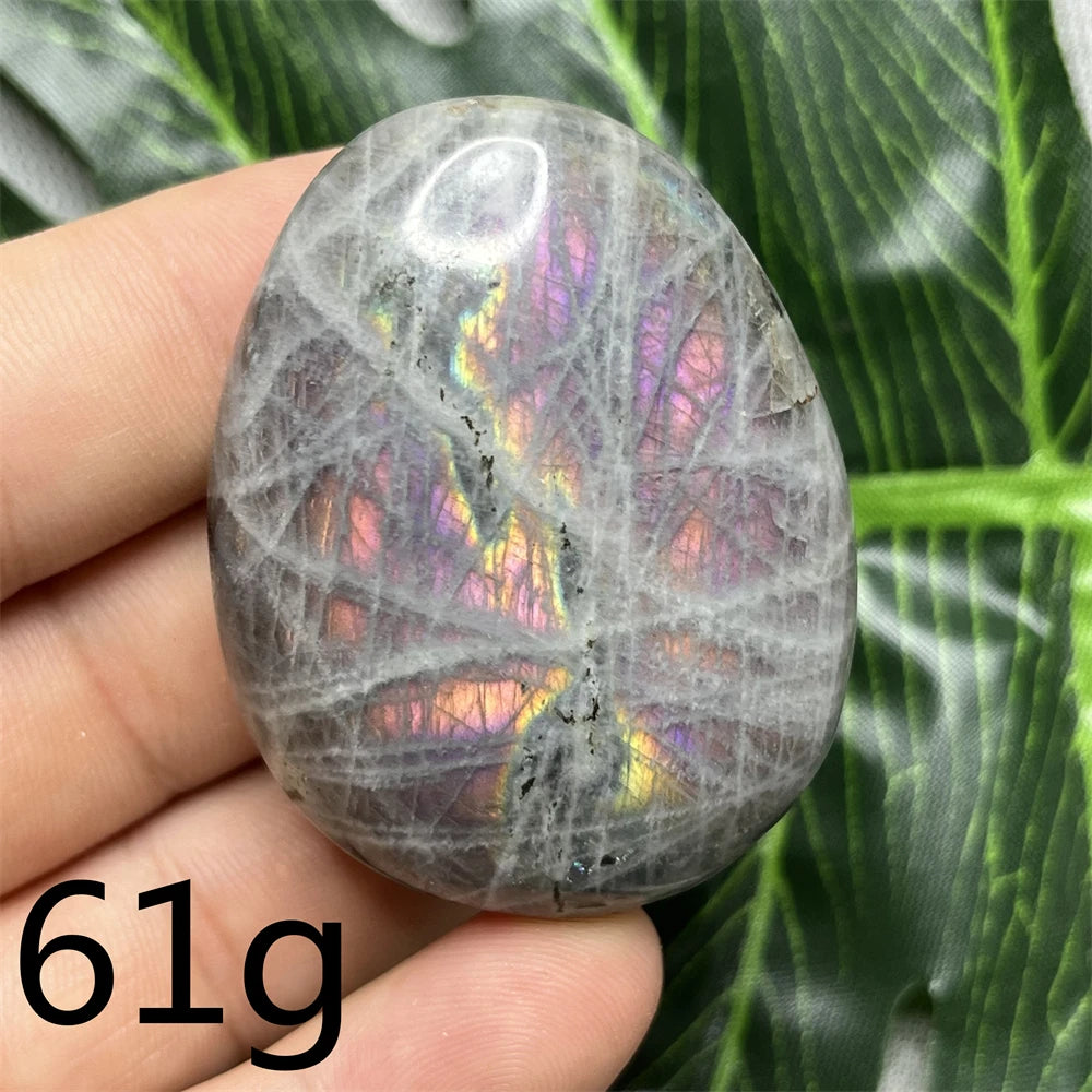 Natural Gemstone Purple Labradorite Palm  Double-sided Glitter Home Decor Holiday Gift Witchcraft Altar Crystal Stone Healing