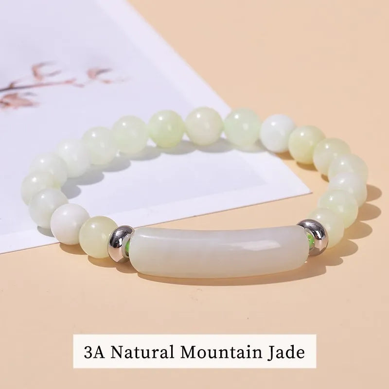 JD Natural Stone Tiger Eye Amethyst Rectangle Bar Charm Bracelet Women Men Reiki Healing Bead Chakra Bangles Couples Jewelry