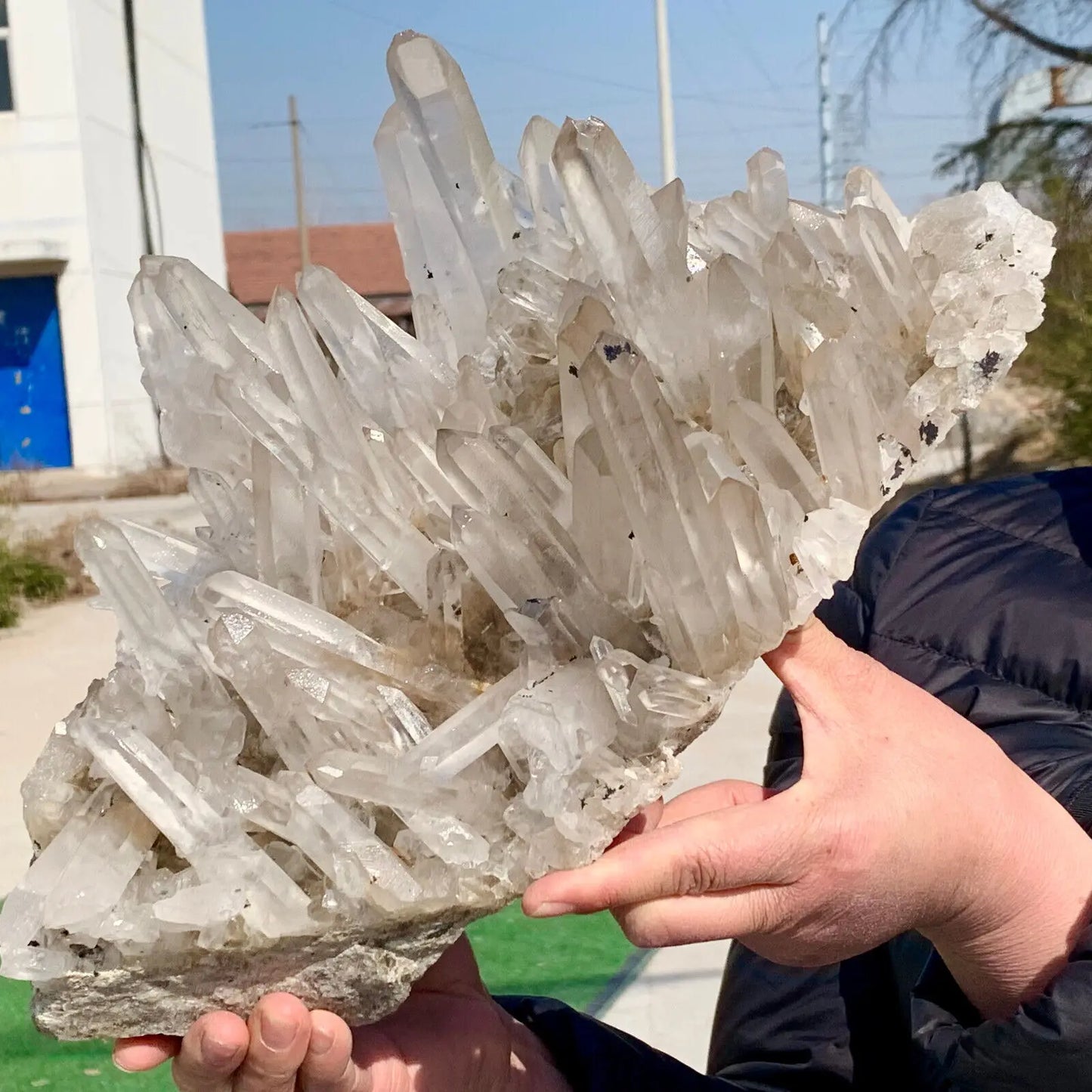 Natural Rare White Quartz Crystal Cluster Mineral Specimen Healing