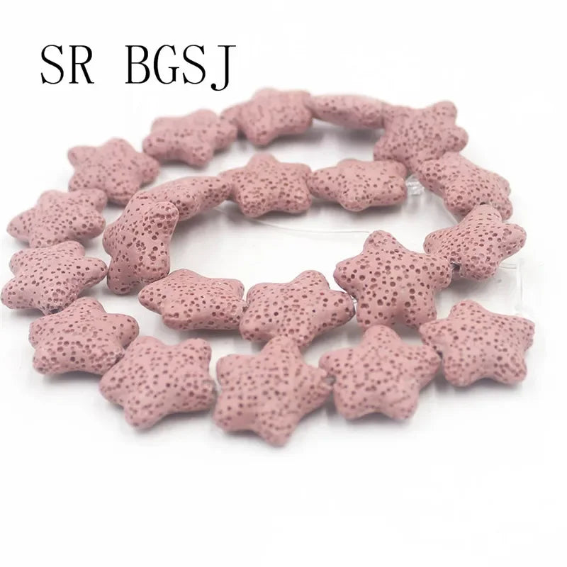 20mm  Select by Color Star Volcanic Rock Lava Loose Gems Spacer Beads Strand 15inch
