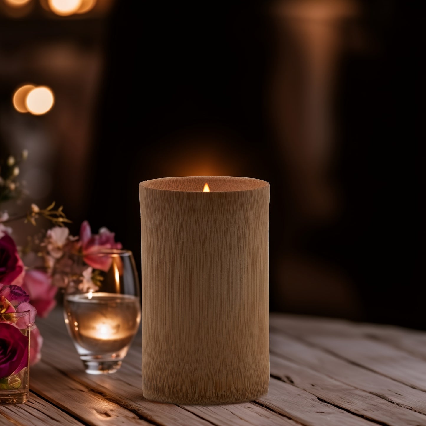 [Pleasant Strong Fragrant Candles] Large Carbonized Bamboo Jar Scented Candles - Pleasant Strong Fragrant Smell, Long Burning - Unique Fragrance Gifts for Women, Mothers, Sisters, Female Friends, Aunts, Nurses, Men, Thanksgiv
