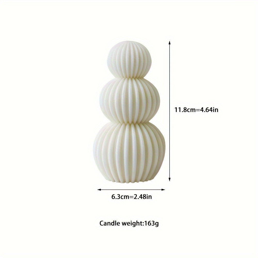 [Single Beeswax Wave Ball Candle] Minimalist Nordic Style Wave Ball Artistic Aromatherapy Candles - Single-Wick Beeswax & Soy Wax Blend, Romantic Geometric Design Candle for Indoor & Outdoor, Spice Scented, Ideal for Valentin