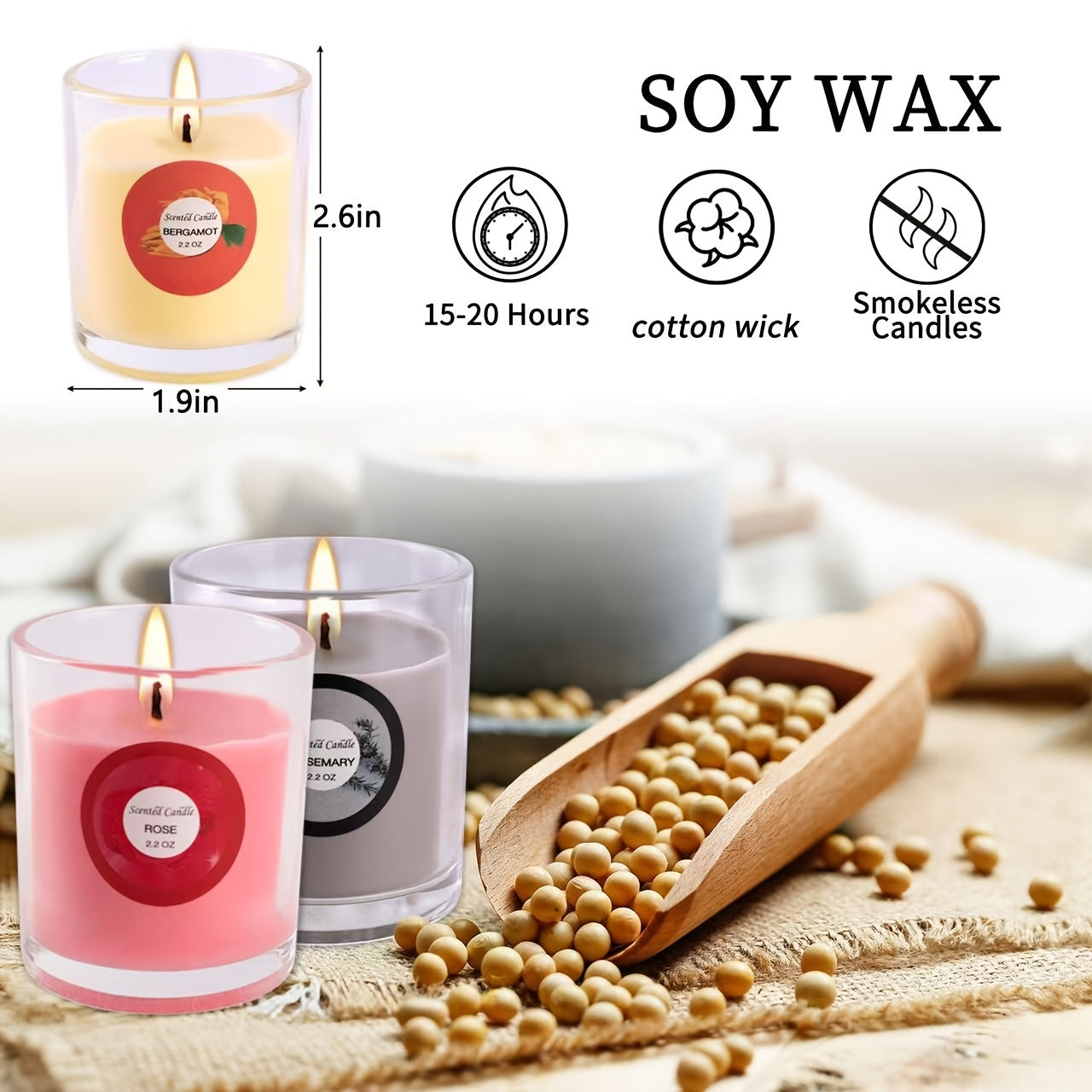 20 Packs of Scented Candles, 10 Scents, Soy Wax Glass Jar Candles, Strongly Scented Candles Gift Set for Ladies Birthday, Mother'S Day, Christmas, Valentine'S Day, Etc., Seasonal Décor Forcandles Seasonal Holiday Decorations