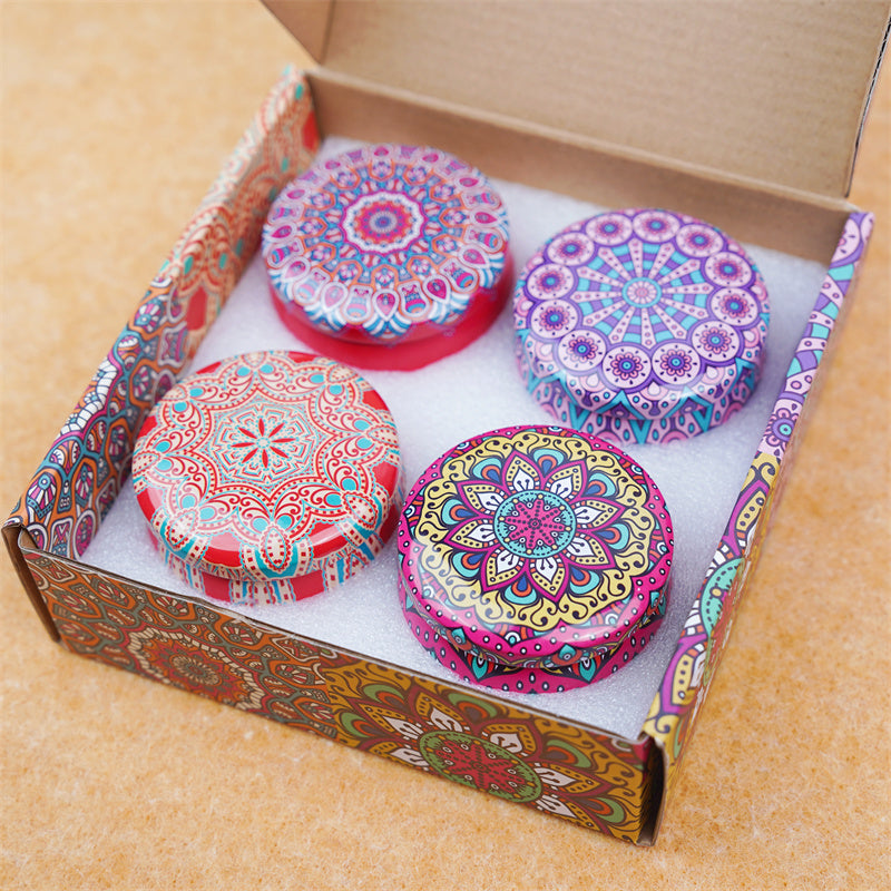 Gift Box of 4 Aromatherapy Candles, Smoke-free Handmade Soy Candles, with A Romantic Atmosphere and Long-lasting Fragrance
