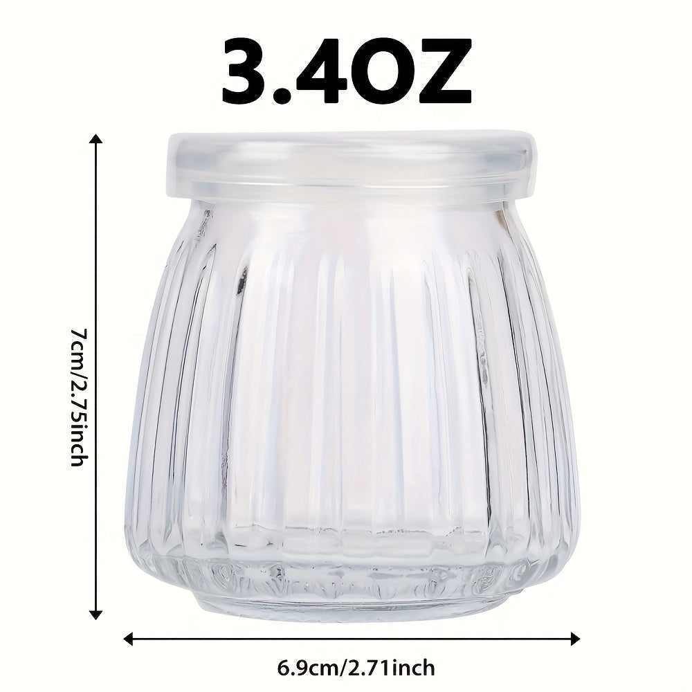 BlingFun 4pcs Mason Jar Candle Making Kit with Lids, Labels, Wicks & Dispenser - High Temp Resistant Glass Pudding Containers for DIY Candles, Home Decor & Gifts, Blingfun