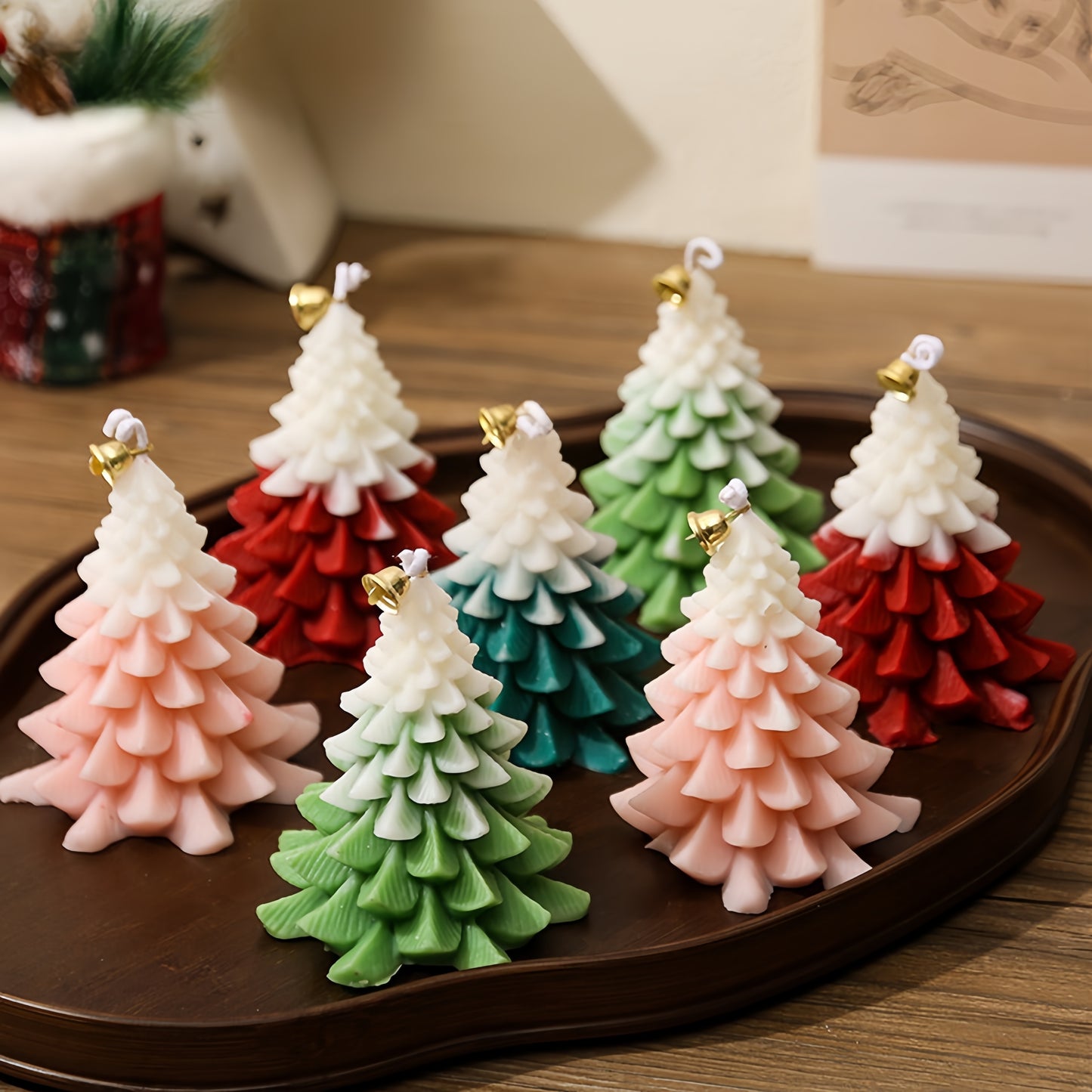 BlingFun 2pcs Christmas Tree Scented Candles - Perfect for Holiday Decor, Parties & Gifts, Soy Wax Blend, Christmas Decor